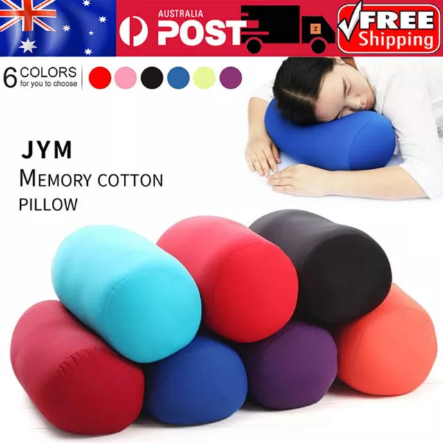 Roll Pillow Home Seat Head Rest Neck Support Travel Micro Mini Microbead Cushion