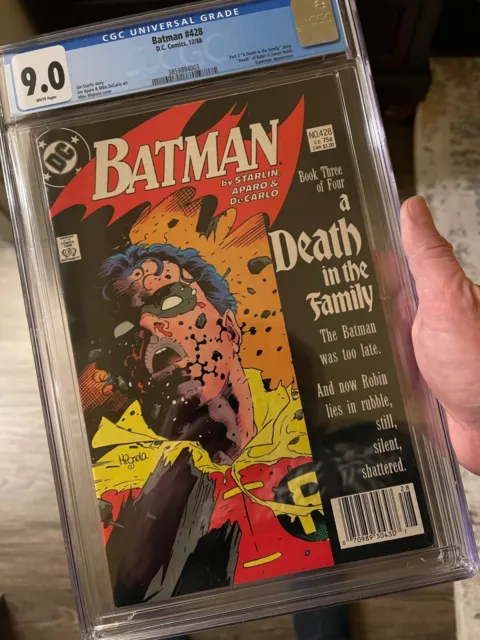 Batman #428 CGC 9.0 A Death In The Family Part 3 Death of Robin WHITE Newstand