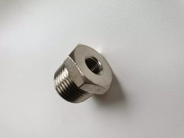 Bush réducteur laiton nickel plaqué BSPT mâle 1/2" x BSPP femelle 1/8"