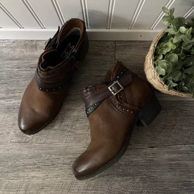 Miz Mooz Booker Western Brown Leather Boots Size 40