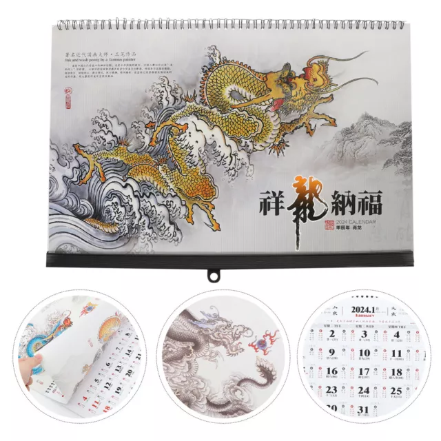 2024 Chinese Lunar Calendar Wall Hanging Decoration - Year of Dragon-