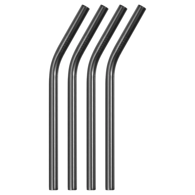 4Pcs 8.46" Long Stainless Steel Straws-Bent for Travel Mugs(Black)