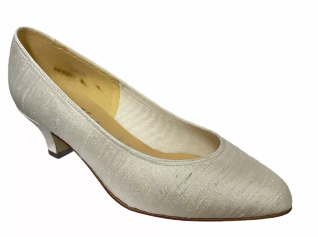 Katz Charlotte Ladies Womens Stylish White Suede Slip On Low Heel Bridal Shoes