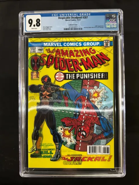 Despicable Deadpool #287 CGC 9.8 (2017) Lenticular Cover, Amazing SM #129 homage