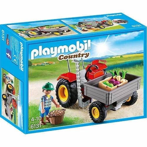 Playmobil 1.2.3 – Fermier Avec Tracteur Et Remorque (réf 6964) – Neuf