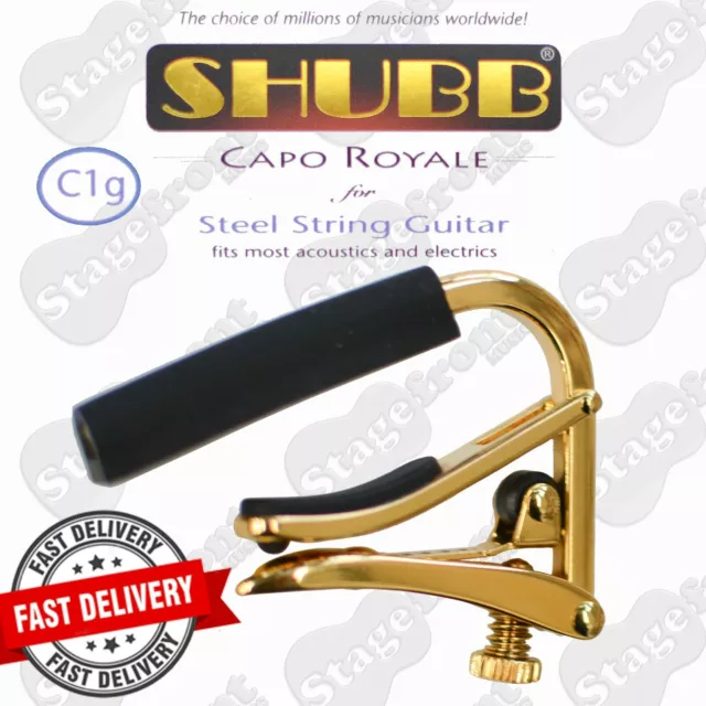 SHUBB C1g GOLD ACOUSTIC STEEL STRING GUITAR CAPO IN GOLD TITANIUM FINISH - NEW