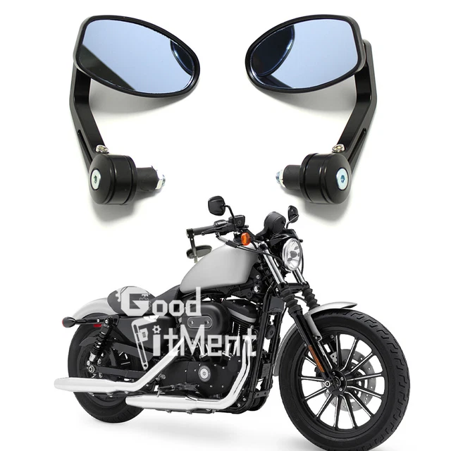 Paar 10 Mm Runder Spiegel Motorrad Rückspiegel E-Bike Scooter Cruiser