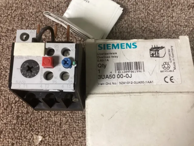 Siemens 3UA50 00-0J Overload Relay-NIB
