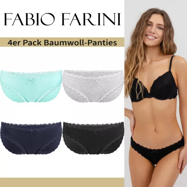 Fabio Farini 6er Set Unterhosen Damen Baumwoll Panty Slips