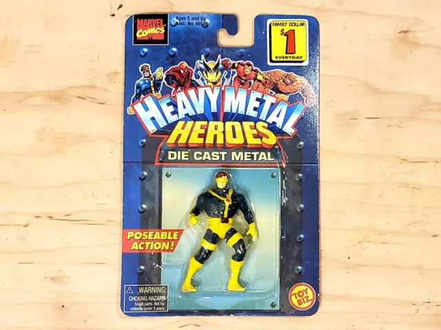Marvel X-Men Heavy Metal Heroes Die Cast Cyclops Poseable Figure Toy Biz Toybiz