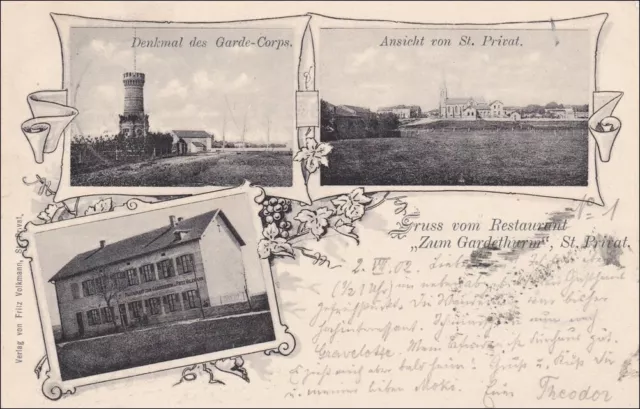 Ansichtskarte AK: Gruss vom Restaurant St. Privat 1902