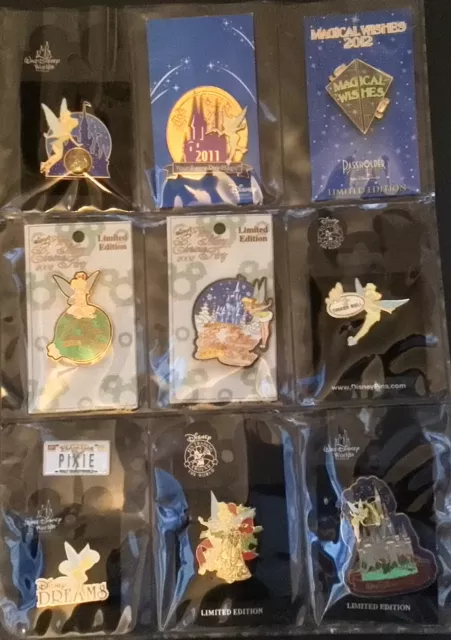 Disney nice lot of 10 Tinker Bell pins for your collection or trading