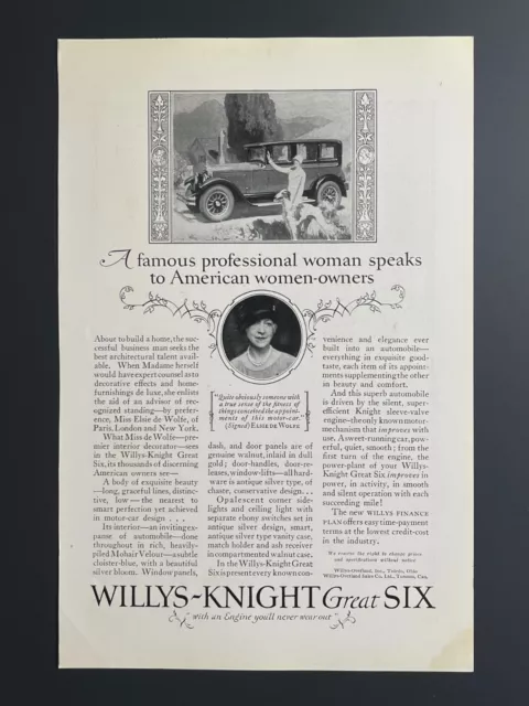 Original 1926 - Willys-Knight Great Six- Original Print Advertisement (10 x 6.5)