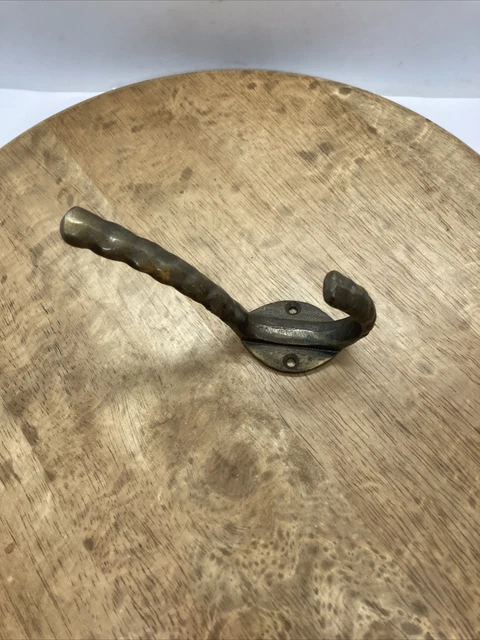 Single Coat Hook House Clothes Tree Bath Robe Brass Vintage Cast Iron 5