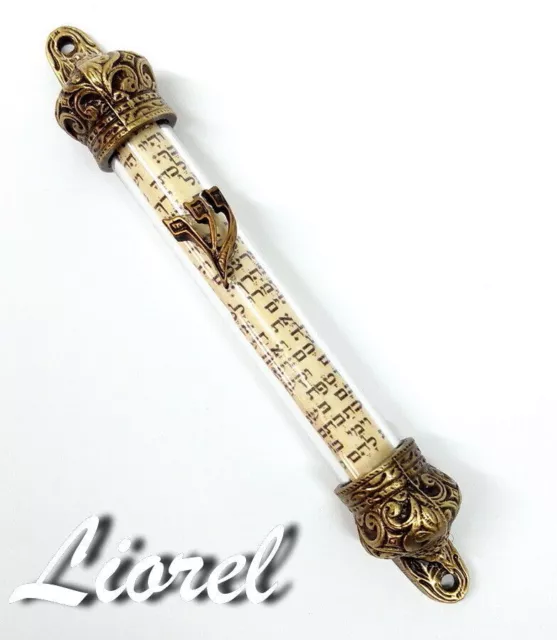 Bible MEZUZAH +Scroll Blessing Inside, Non Kosher Parchment Jewish Hebrew Mezuza