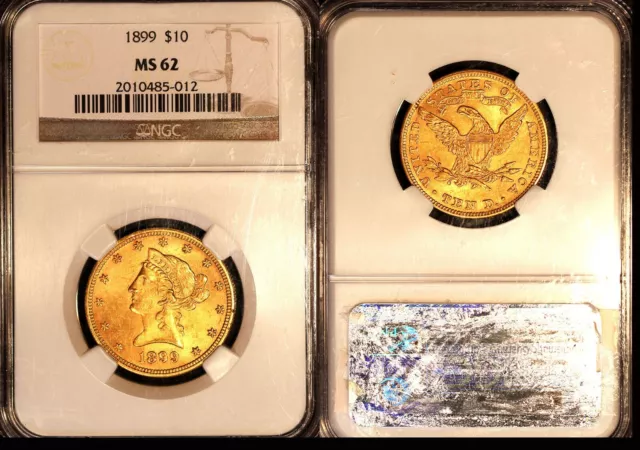 1899 G$10- NGC MS62-Original Surface & Color-Liberty Head Eagle