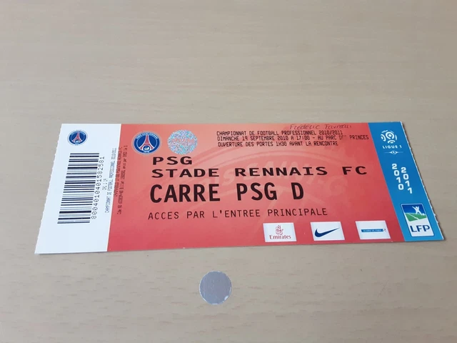 Ticket De Match Glentoran FC - PSG, 1983, Souvenir Collection