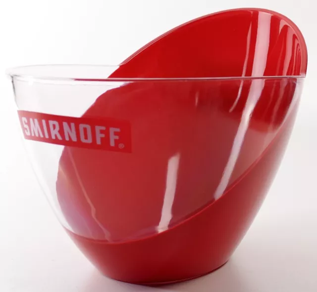 Smirnoff Vodka Flaschenkühler Acryl Eisschale Ice Bucket Hausbar Rot/Klar 0977