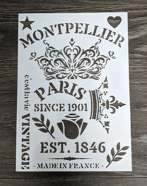 A4 Multi-Design Art Craft Stencil – Shabby Chic Floral, Reusable, By Stencil Hut UK