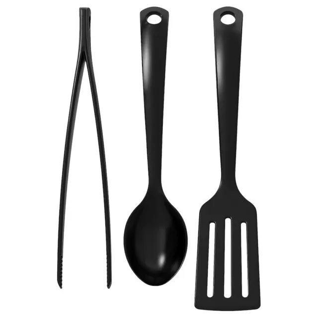 IKEA GNARP 3 piece kitchen utensil set black cooking spoon  tong, fry fish slice 2