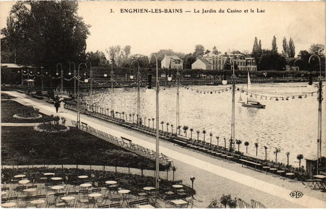 CPA Enghien les Bains Le Jardin du Casino et le Lac FRANCE (1333085)
