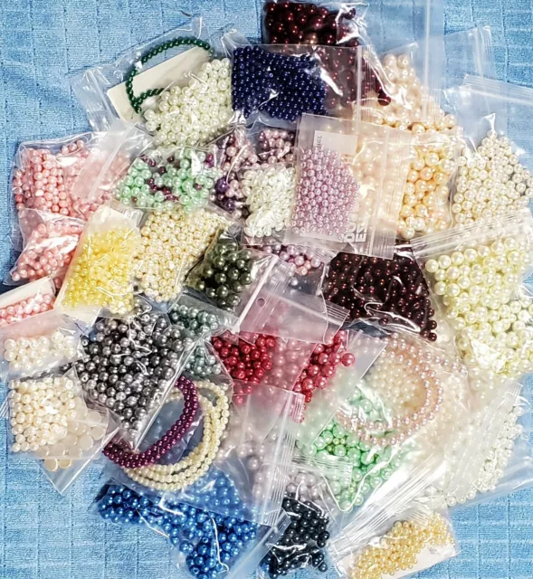Huge Lot Czech Glass Pearl Beads For Jewelry Making And Crafts 3+ lbs