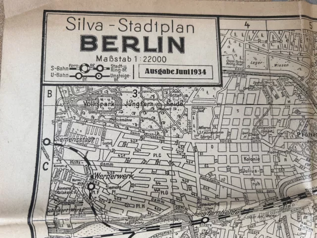 SILVA - Stadtplan von Berlin - Maßstab 1 : 22 000 - Ausgabe Juni 1934