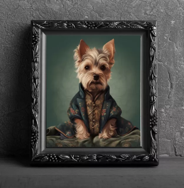 Victorian Yorkshire Terrier Art Print Wall Hanging Animal Picture Photo Dog