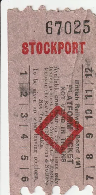 British Railways Board (M) Platform Ticket - Stockport