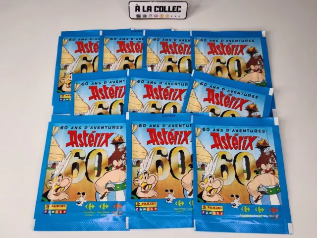 Lot 10 Pochettes Stickers - Astérix 60 Ans D'Aventures - Panini Carrefour - NEUF