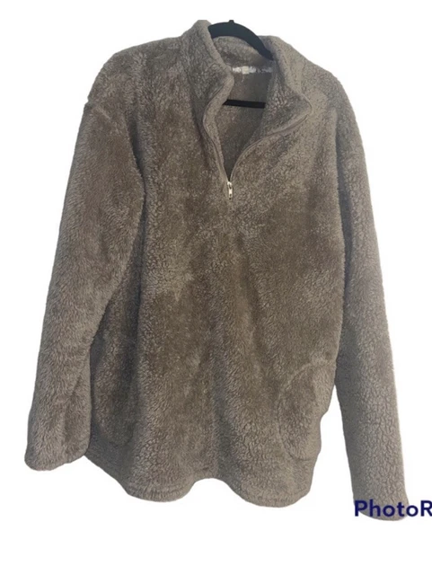 NEW ADIDAS SHERPA OTH Jacket Women s Large Maroon 1 2 Zip Pullover