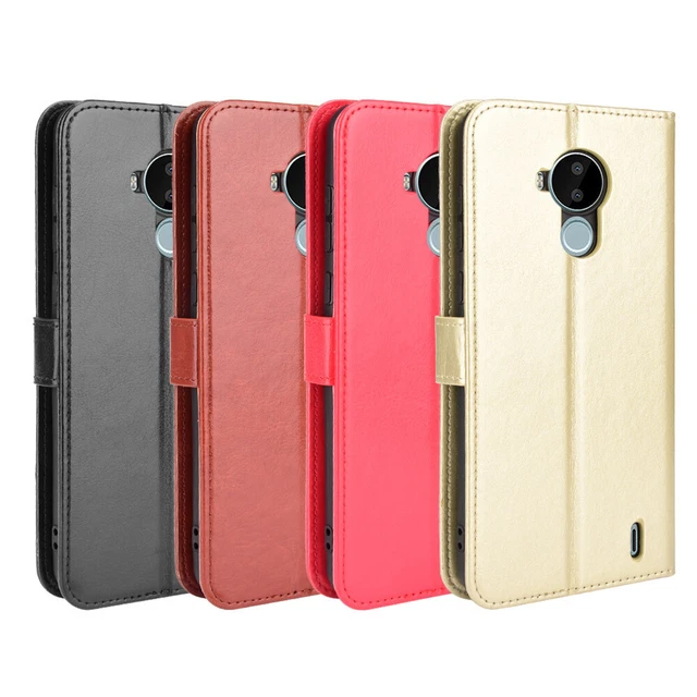 Premium Leather Wallet Flip Protective Case Cover For Nokia C30 C31 C32 C12 XR20