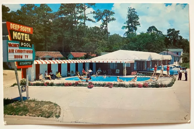 Deep South Motel Ocean Springs Mississippi Vintage Color Postcard