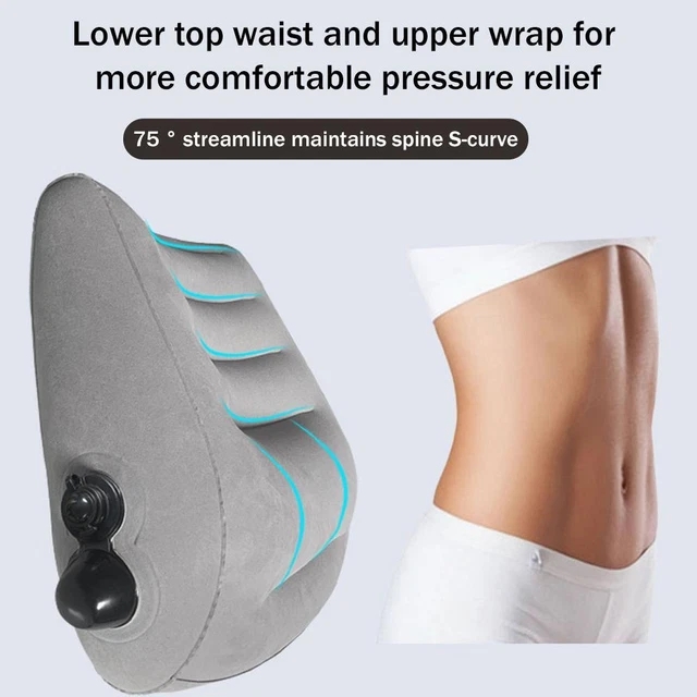 Inflatable Seat Cushion For Back Pain Relief Office Car Lumbar Support P2M5