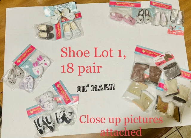 Lot of New 18inch Doll shoes Springfield Marigold Market 18 pair