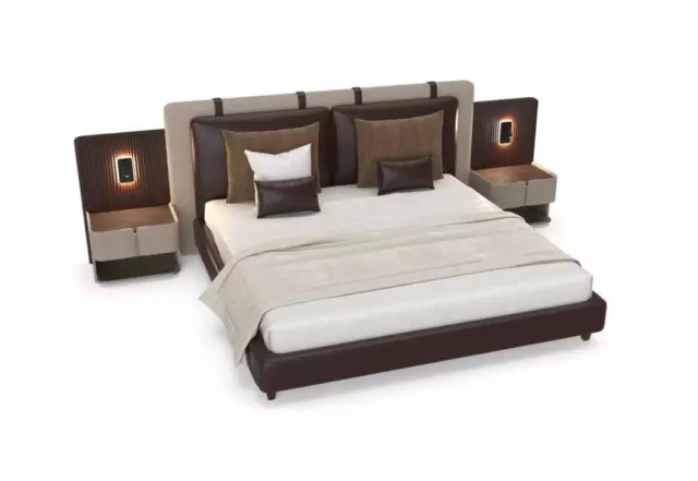 De Luxe Chambre à Coucher Table de Chevet Lits Lit 3tlg. Set Complet Design