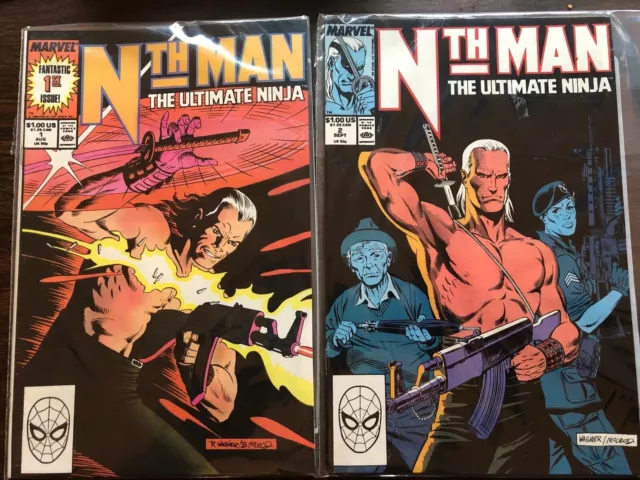 Nth Man The Ultimate Ninja #1 & #2 ( 1989 ) Marvel Comic.