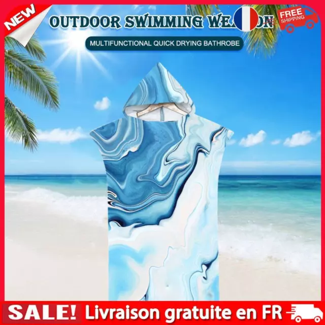 Cape à capuchon serviette de plage imprimé peignoir de bain en microfibre de nat