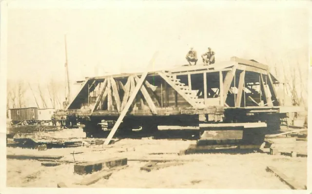Bridge Construction Occupation Workers C-1910 RPPC Photo Postcard 20-9292