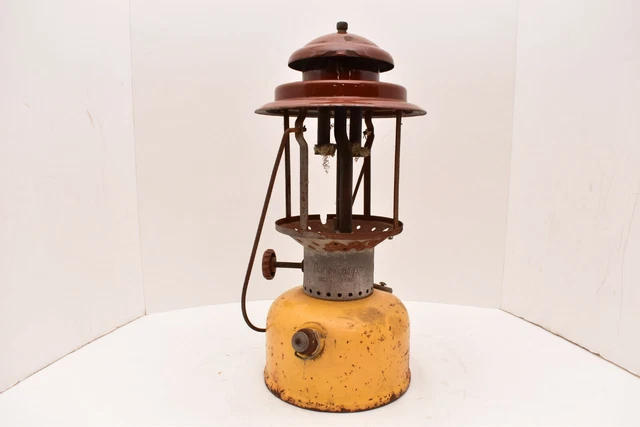 RARE VINTAGE DURACAMP 732 Lantern Camping Brown Yellow dura camp