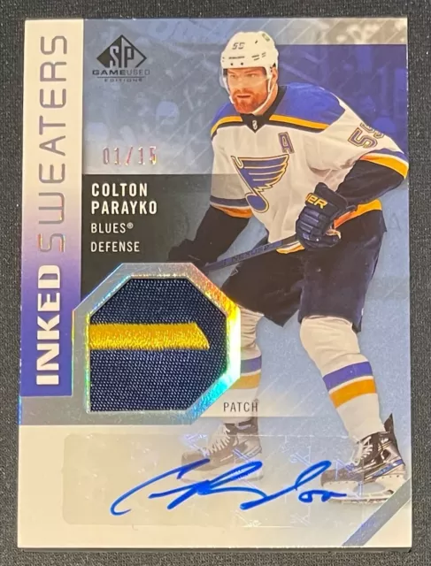 2021-22 SP Game-Used Inked Sweaters Patch Autograph #IS-PA Colton Parayko 01/15