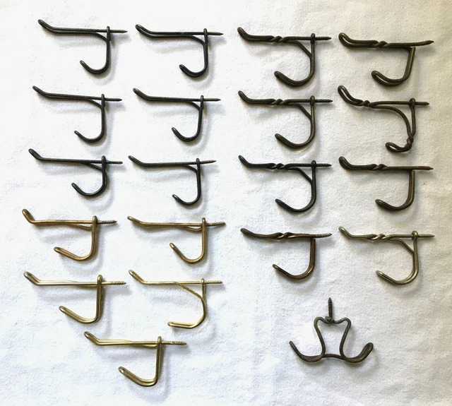 20 Antique/Vintage Metal Bent Wire Hook-Twisted Wire-Double Arm Coat Hat Hanger