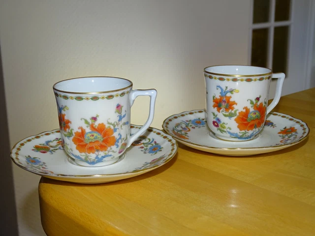 Limoges Raynaud Damon 2 Anciennes Tasses A Cafe En Porcelaine Modele Vieux Chine