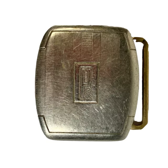 1930’s Art Deco Nickel Belt Buckle Monogrammed P Pat No. 1783854