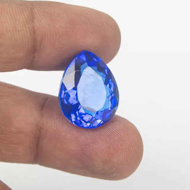 17.0  Ct Certified Natural Translucent Pear Blue Topaz Loose Gemstones Y-234