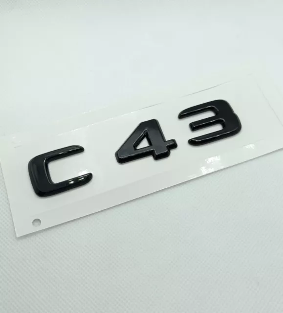 Logo C43 Autocollant Sticker noir Brillant Badge Logo Emblème Plat Mercedes