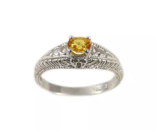 19thC Antique ½ct Yellow Sapphire + Ring: Medieval Islam Persia Eye of Allah Gem