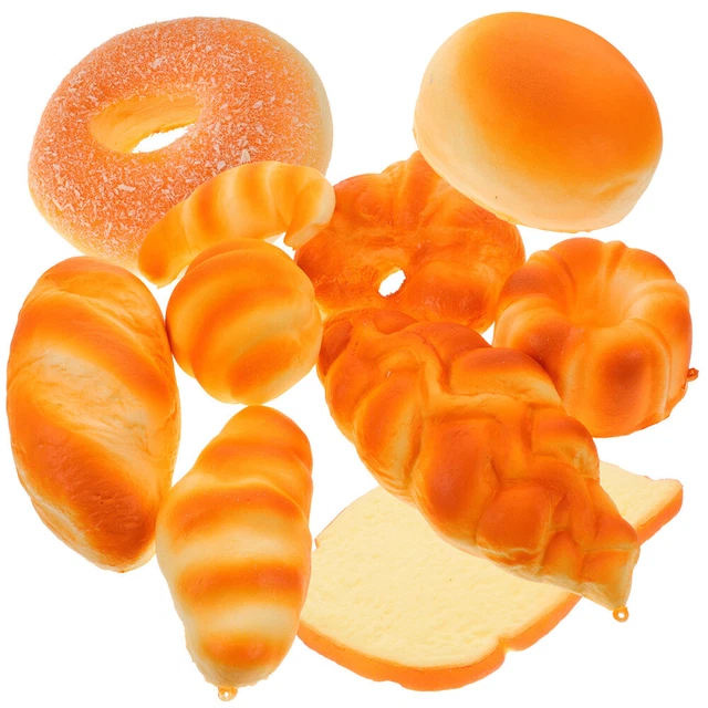 10pcs Fake Cake Artificial Bread Set Bakery Decoration Photography Props 5