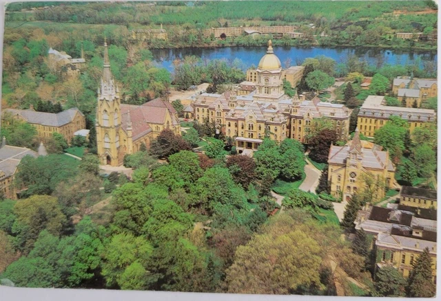 University of Notre Dame Landmarks Postcard Posted 1990 Aerial View