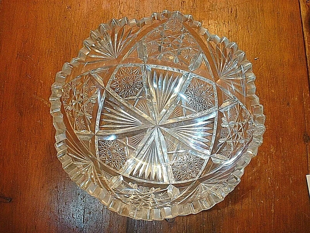 Elegant ABP Brilliant Period Cut Glass Fruit Bowl